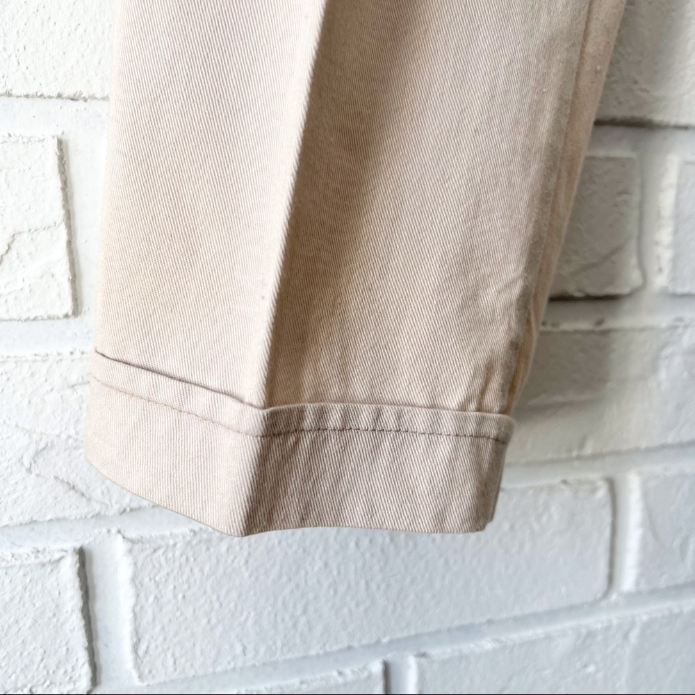 SOLD Vintage high waist beige Turkish cotton pleated mom pants 5/6 - Picture 8 of 16